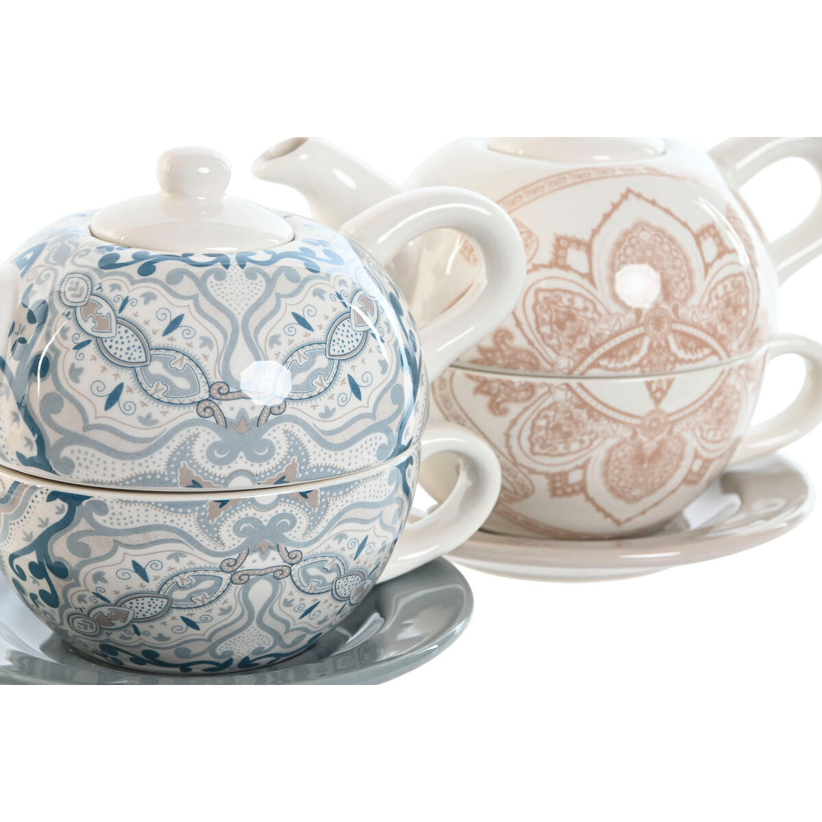 Teapot Home ESPRIT Blue White Beige Light Pink Dolomite 750 ml (2 Units)