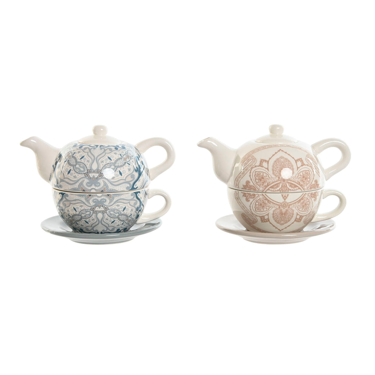 Teapot Home ESPRIT Blue White Beige Light Pink Dolomite 750 ml (2 Units)